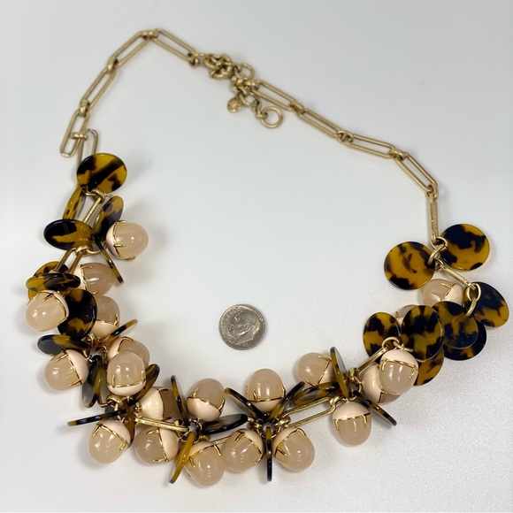 J. Crew Gold Tone Chain And Acrylic Necklace, 30”, signed, EUC - Picture 3 of 4